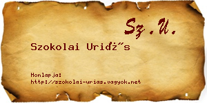 Szokolai Uriás névjegykártya
